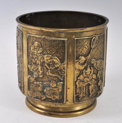 Lot 2436 - A Chinese bronze planter, in circular form...