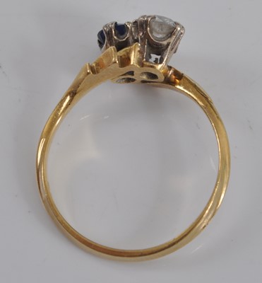 Lot 2501 - An 18ct yellow and white gold, sapphire and...