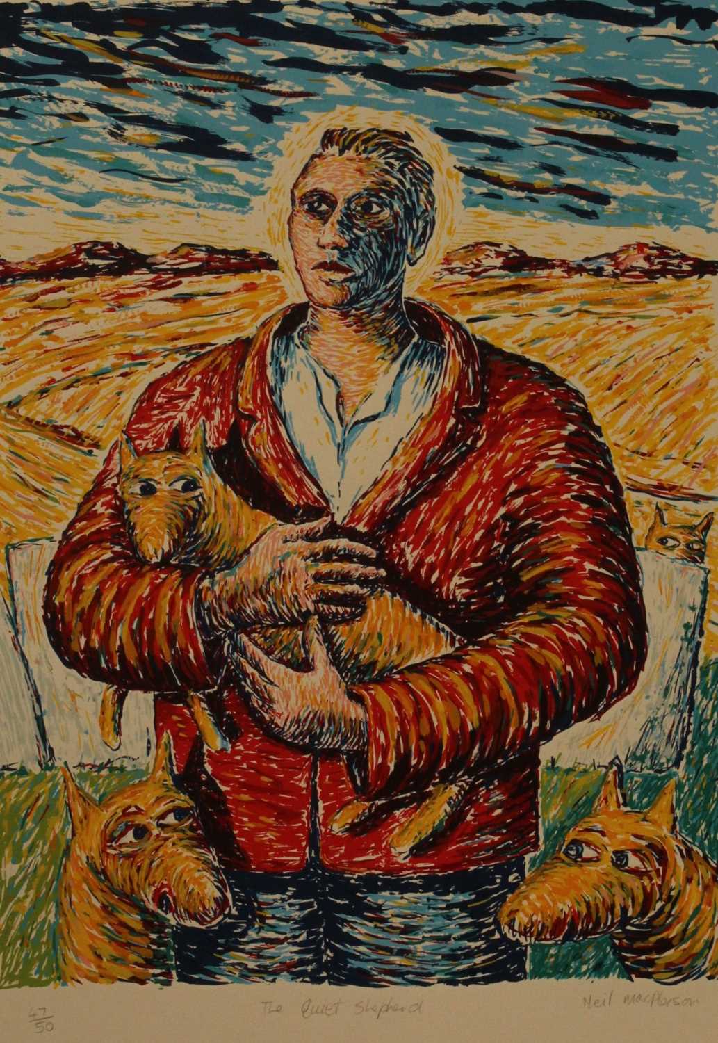 Lot 369 - Neil MacPherson (b.1954) - The quiet shepherd,...