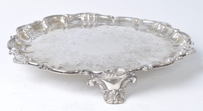 Lot 2158 - A mid-Victorian silver salver, of shaped...