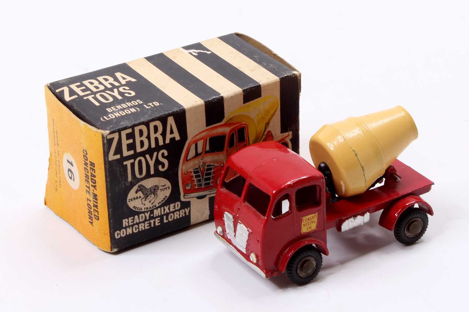 Lot 1850 - Zebra Toys Benbros No.16 / 100 Readymix...