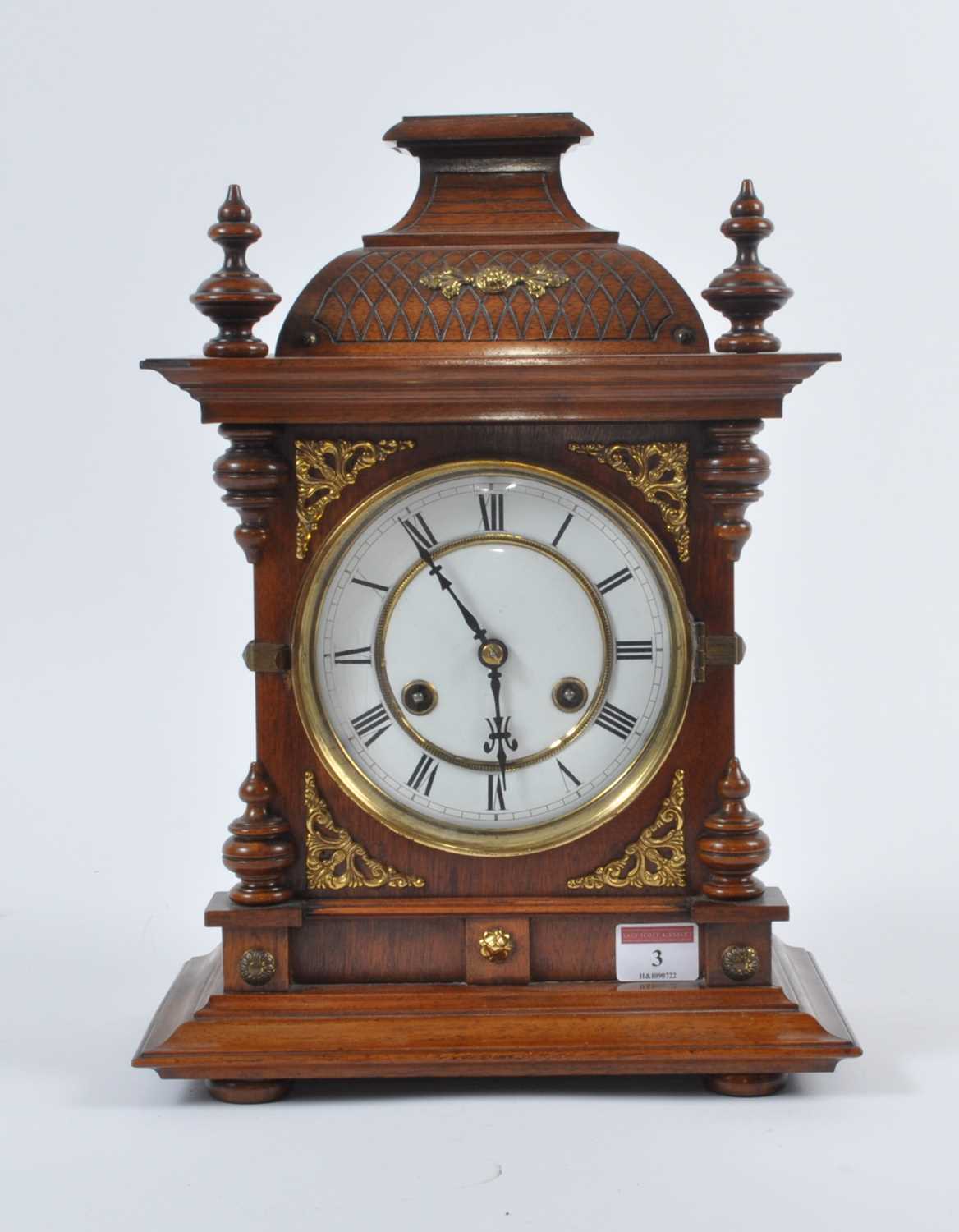 Lot 3 - An early 20th century walnut cased eight-day...