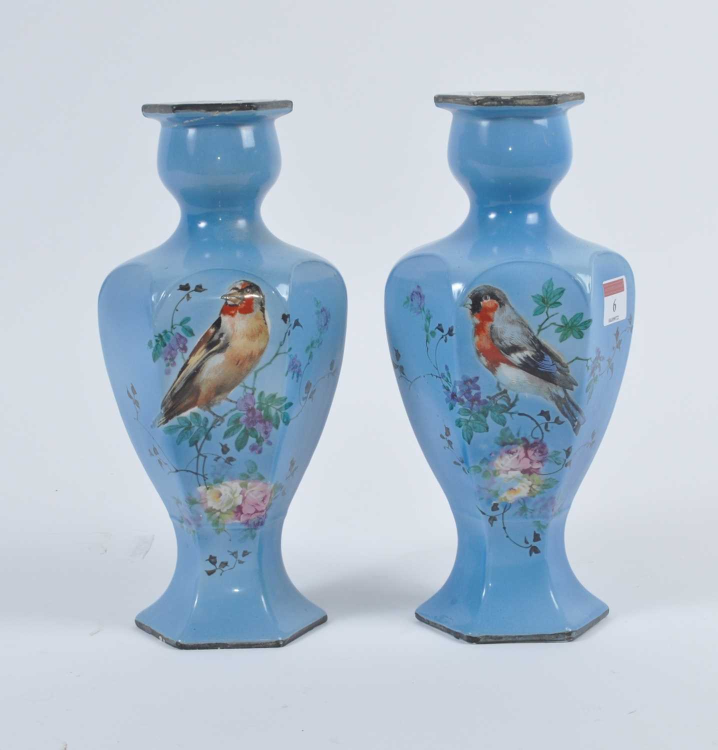 Lot 6 - A pair of 20th century pottery vases, each...