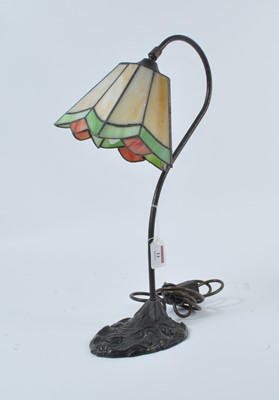 Lot 11 - A Tiffany style table lamp, having coloured...
