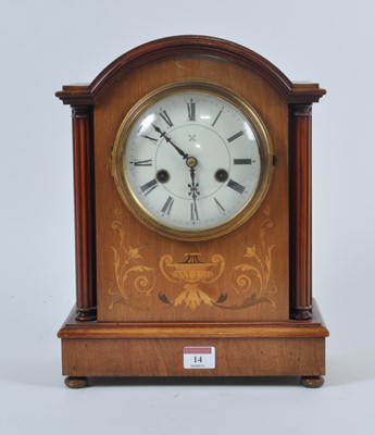 Lot 14 - An early 20th century walnut cased eight-day...