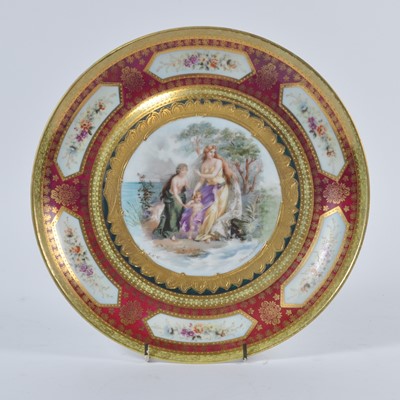 Lot 51 - A Vienna porcelain cabinet plate, the centre...