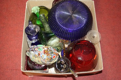 Lot 81 - Two boxes of coloured glassware