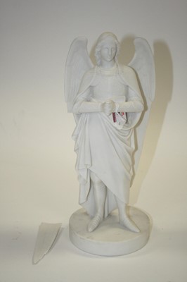 Lot 87 - A Victorian parian figure of St Michael, h.32.5cm