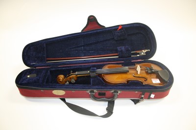 Lot 96 - A modern student's quarter-size violin, cased