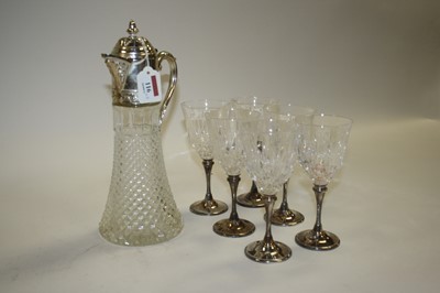 Lot 116 - A pressed glass and silver plate mounted...