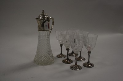 Lot 116 - A pressed glass and silver plate mounted...