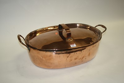 Lot 120 - A Victorian copper fish kettle, w.58cm
