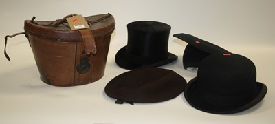 Lot 122 - A Lincoln Bennett gentleman's moleskin top-hat;...