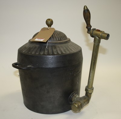 Lot 124 - A Victorian cast iron and brass 24-pint urn, h....