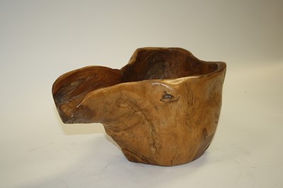 Lot 138 - A carved hardwood fruit bowl, w.39cm