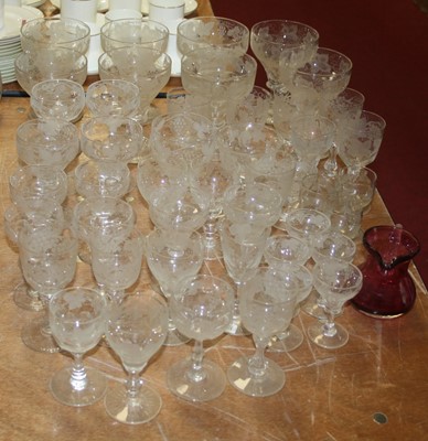 Lot 150 - A matched suite of drinking glasses with...