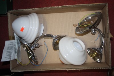 Lot 152 - A pair of Art Deco style chrome wall lights,...