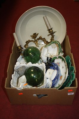 Lot 156 - A box of glassware and ceramics, to include...