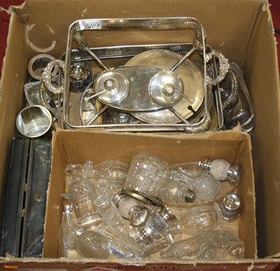 Lot 167 - A box of glassware and silver plated wares