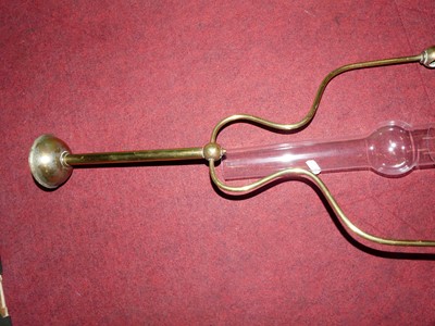 Lot 171 - A Victorian brass hanging oil lamp, h.83cm