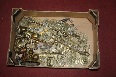 Lot 185 - A collection of brassware, to include...