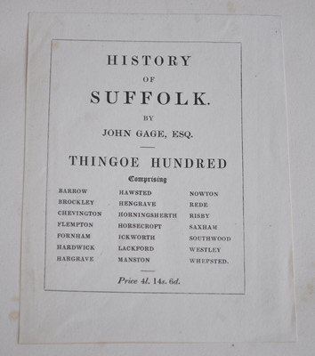 Lot 2041 - Gage, John: The History and Antiquities of...