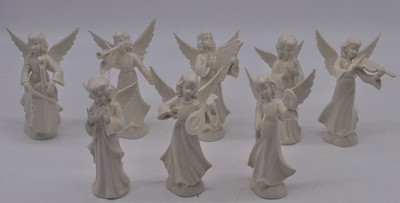 Lot 211 - A set of eight Dresden blanc-de-chine figures...