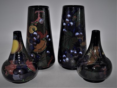 Lot 227 - Two pairs of Royal Stanleyware vases, the...