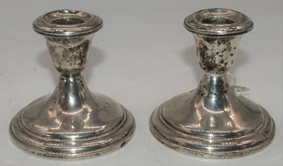 Lot 257 - A pair of Alvin loaded sterling silver dwarf...