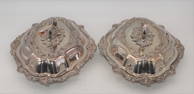 Lot 277 - A pair of silver plated entree dishes, each...
