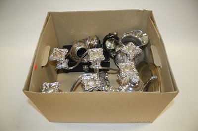 Lot 298 - A box of silver plated wares, to include a...