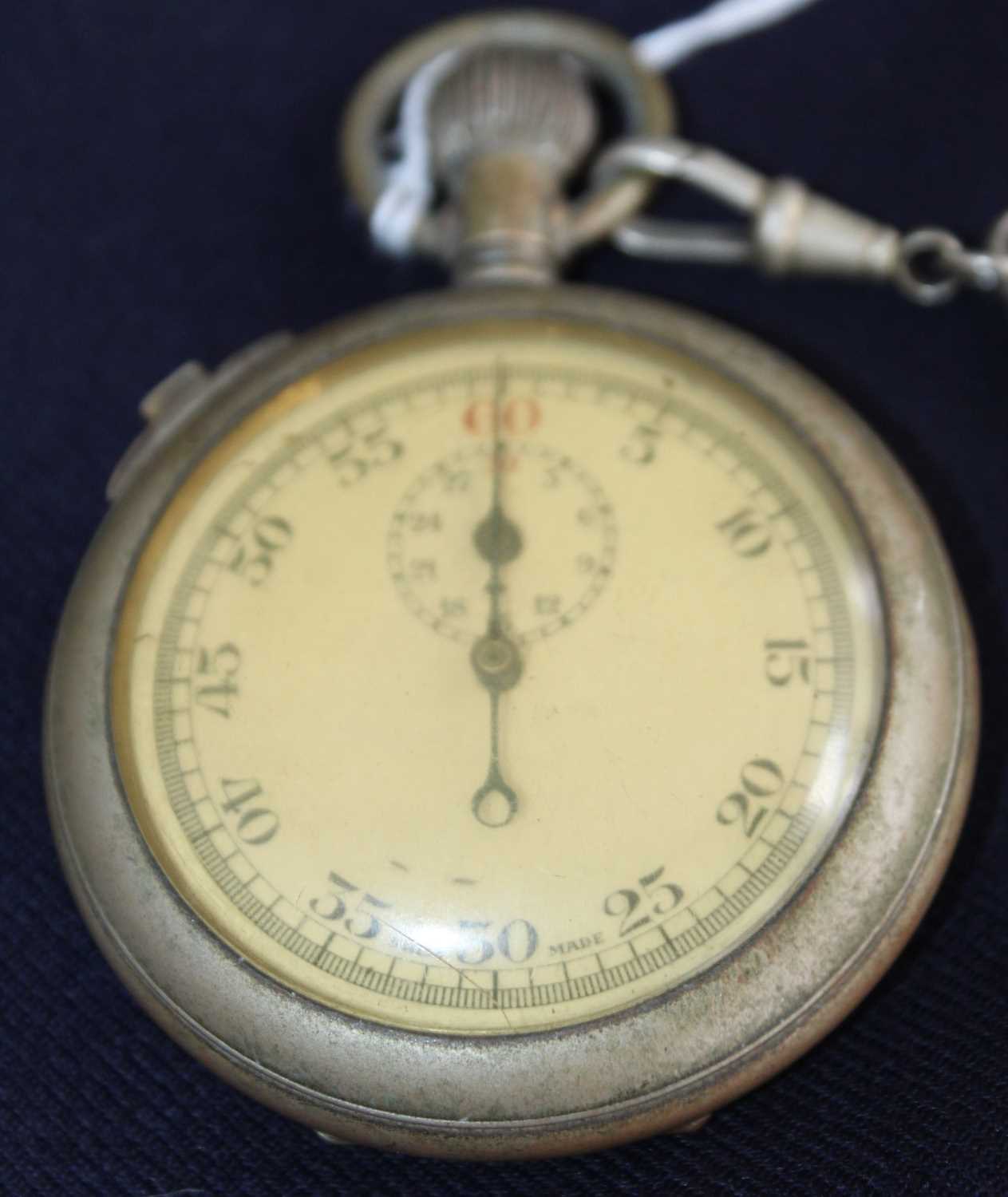 Lot 394 - A World War II gent's nickel cased open faced...