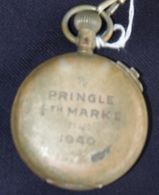 Lot 394 - A World War II gent's nickel cased open faced...