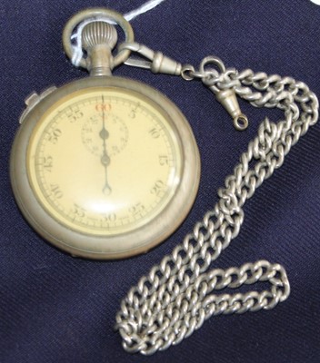 Lot 394 - A World War II gent's nickel cased open faced...