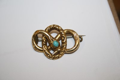 Lot 401 - A Victorian yellow metal and turquoise set...