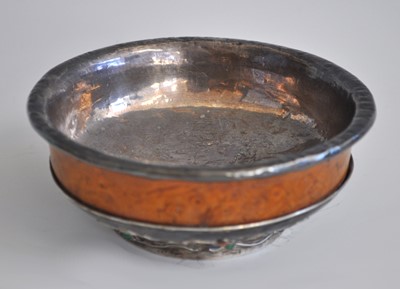 Lot 2441 - A Buddhist ritual bowl of turned burr walnut...