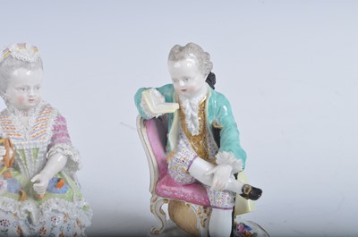 Lot 2104 - A pair of 19th century Meissen porcelain...