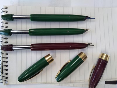 Lot 112 - Three Sheaffer PFM fountain pens, being two in...
