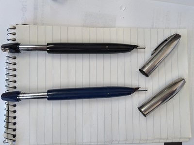 Lot 113 - Two Sheaffer PFM fountain pens, in dark blue...