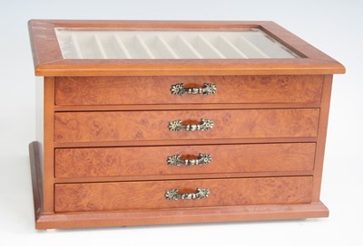 Lot 119 - A rosewood effect four-drawer fountain pen...