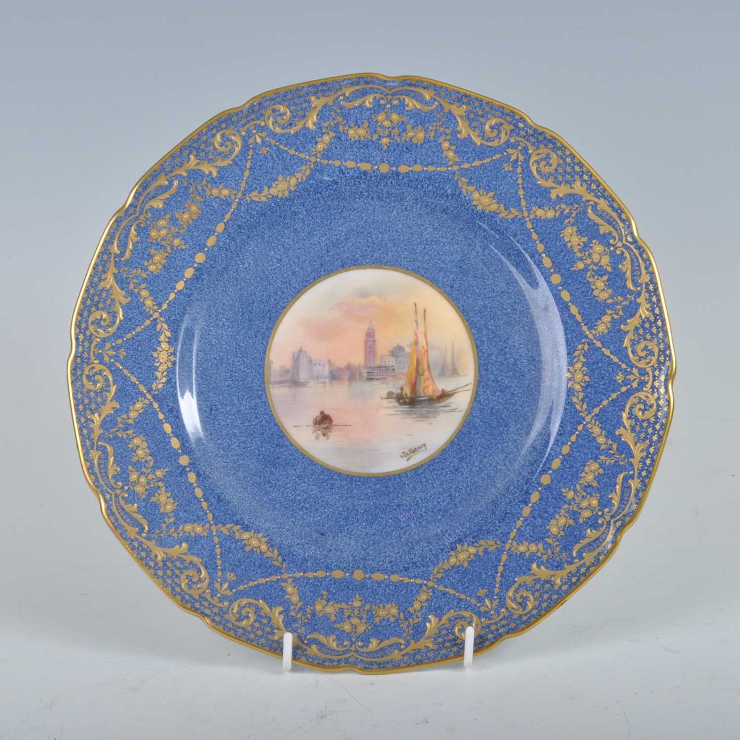 Lot 201 - A Royal Doulton porcelain cabinet plate,...