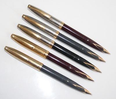 Lot 163 - Five Sheaffer Imperial fountain pens, three...