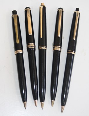 Lot 175 - Five vintage Montblanc mechanical pencils, in...