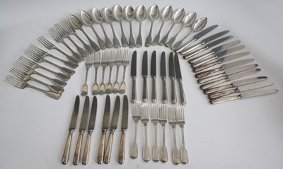 Lot 2152 - A harlequin suite of silver cutlery in the...