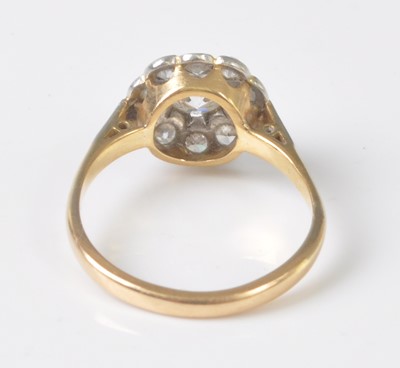 Lot 2202 - A yellow and white metal diamond circular...