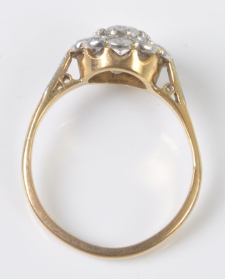 Lot 2202 - A yellow and white metal diamond circular...