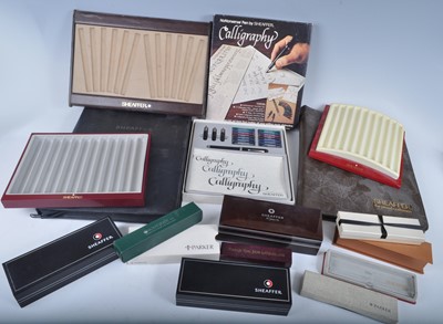 Lot 198 - A Sheaffer No Nonsense calligraphy pen set;...