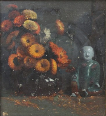 Lot 2504 - Oscar Wilson (1867-1930) - Marigolds, oil on...