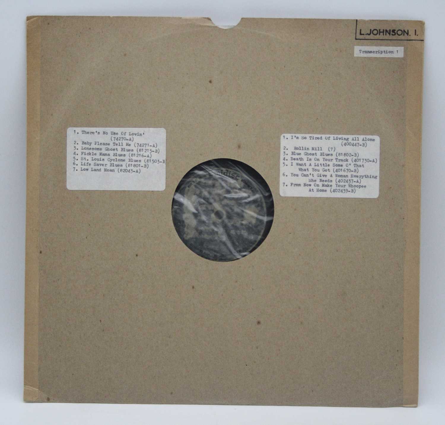 Lot 1063 - Lonnie Johnson, Transcription, Vols. 1-3,...