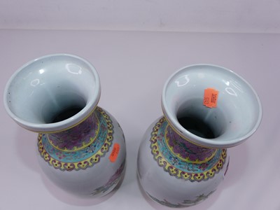Lot 1 - A pair of Chinese export vases each of...